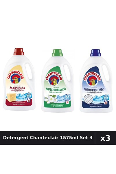 Chanteclair Set 3 Detergent Lichid Rufe 1575ml 35 Spalari - Marsilia, Mosc Al...
