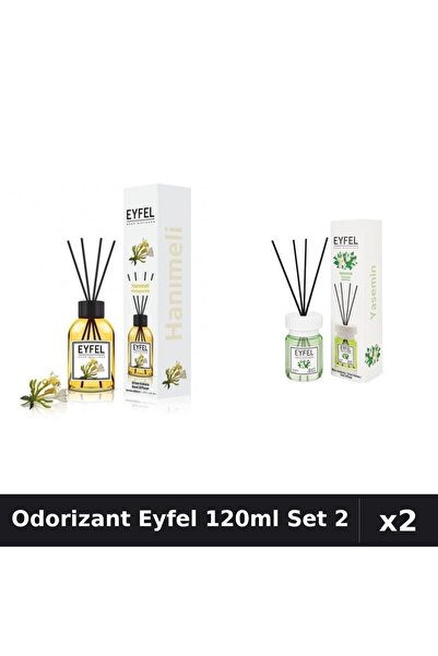 Eyfel Set 2 Odorizante Camera cu Betisoare 120ml - Iasomie, Mana Maicii Domnului