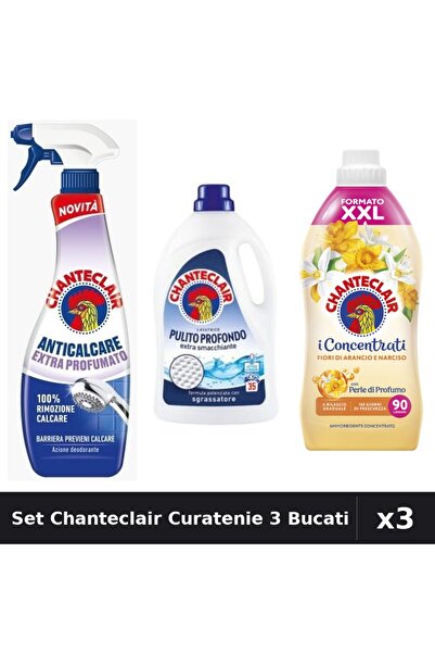 Chanteclair Set 3 Curatenie - Degresant 625ml, Detergent 1575ml, Balsam 1800ml