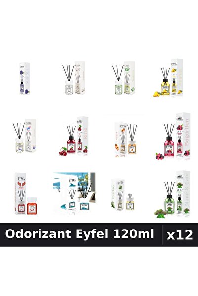 Eyfel Top Bottom Set of 12 Room Air Fresheners with Sticks - 12 Assorted Frag...