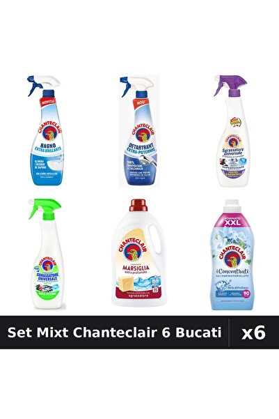 Chanteclair Set 6 Degresant și Detergent - Curatenie Bucatarie și Rufe, 625ml...