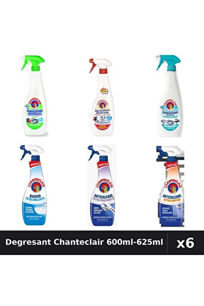 Chanteclair Set 6 Degresant 600ml-625ml - Universal și Anticalcar, 6 Arome