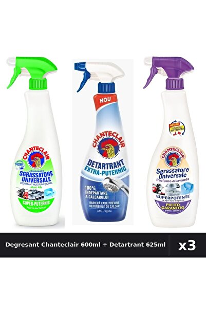 Chanteclair Set 3 Degresant Universal 600ml + Detartrant 625ml - Lămaie, Lavandă