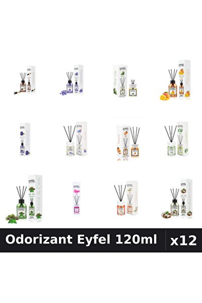 Eyfel Set 12 Odorizante Camera cu Betisoare - 12 Arome Asortate, 120ml Parfum...