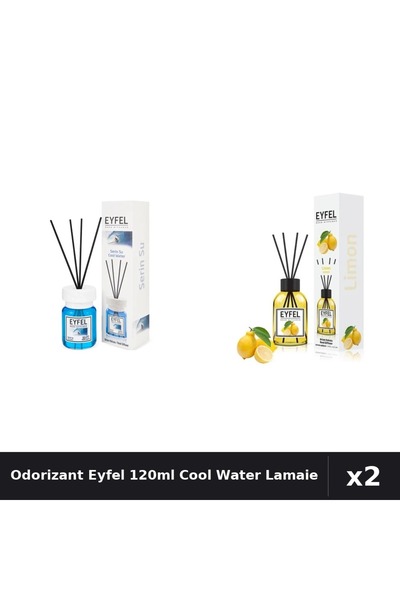 Eyfel Set 2 Odorizant Camera cu Betisoare - Cool Water, Lamaie 120ml