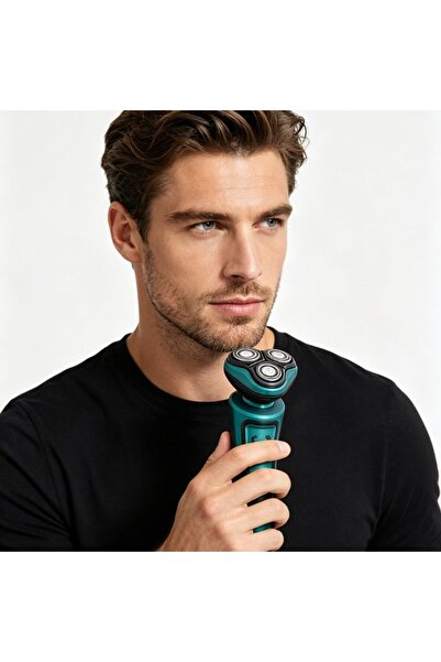 idei Electric Shaver with 3 Flexible Heads, Green, Rechargeable, Waterproof