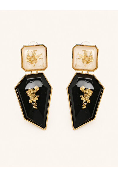 myadore Elegant Gold and Black Earrings