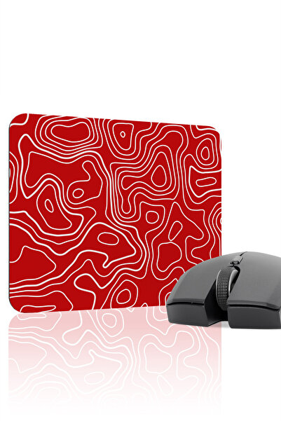 mousepad bastir Red White 22X18 Fan Gaming Player Mouse Pad Non-Slip Base Sma...