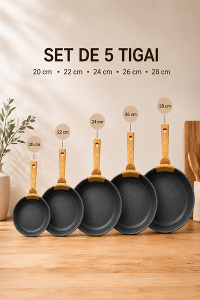 OEM HomeRoy – Top Bottom Set of 5 Pans, 20 cm – 22 cm – 24 cm – 26 cm – 28 cm