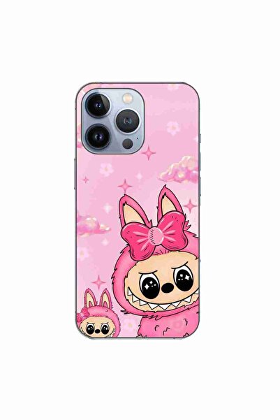 OEM Husa compatibila cu Apple iPhone 13 Pro Silicon Gel Tpu Model Labubu Pink...