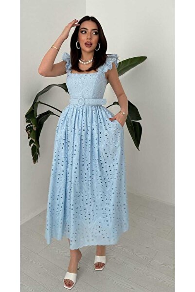 Volans Moda 9079 فستان فيستو مزين بكشكشة