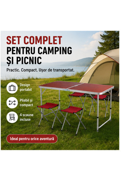 OEM MASA CAMPING CU 4 SCAUNE