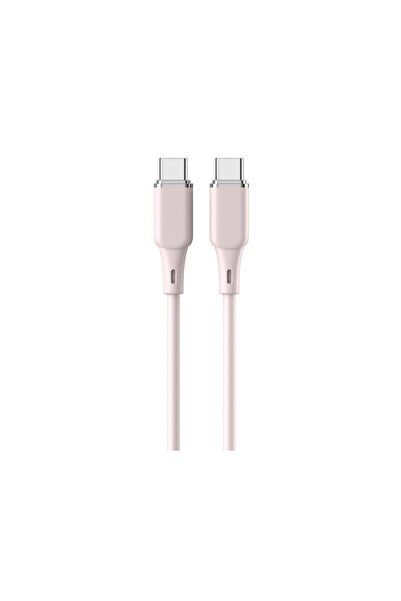 lemontti Liquid Silicone Type-C to Type-C Cable, Fast Charge, 60W, 1.2m, Pink