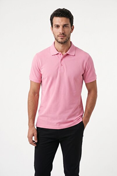 fevien Men's Casual Stylish Polo Collar Short Sleeve Button Detailed Comforta...