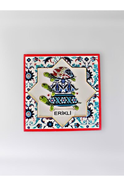 Mundy ERİKLİ Temalı Polyester Kabartmalı Kaplumbağa Desen Magnet 7 x 7 cm – D...