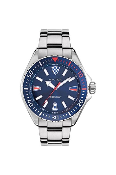 Nautica Ρολόι Ανδρικό Ασημί Stainless Steel Δώρο Λουρί Μπλε Καου?