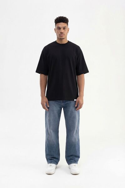 Machinist Tricou basic supradimensionat pentru bărbați – Negru intens XS