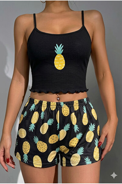 Zaya Homewear طقم شورت ANANAS الجديد بأكمام قصيرة