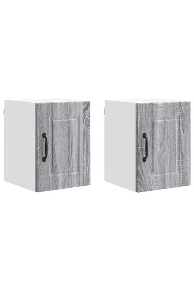 vidaxl Kitchen cabinet with shelf 2 pcs Sonoma Grey 30 x 31 x 40 cm