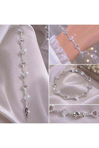 XUPING JEWELRY XUPING • Romantik Tasarımlı Taş İşlemeli Kalp Bileklik