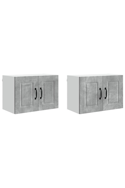 vidaxl Kitchen cabinet with shelf 2 pcs Concrete grey 60 x 31 x 40 cm