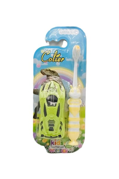 colier Kids Ultra Soft Toothbrush with Toy – Dinosaur Car Set