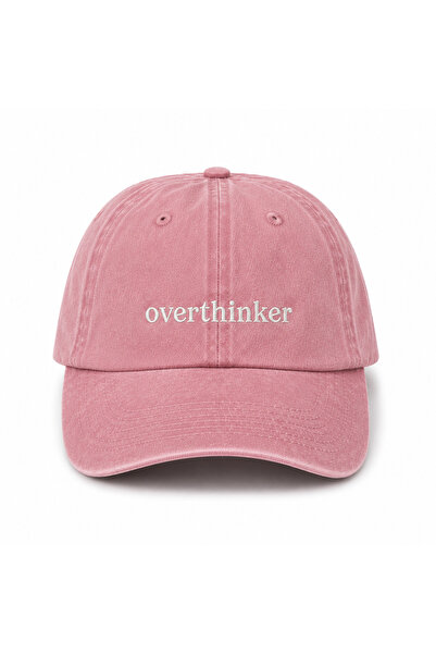 WeavedCo "Overthinker" Aesthetic Saying Embroidered Vintage Washed Baseball Cap