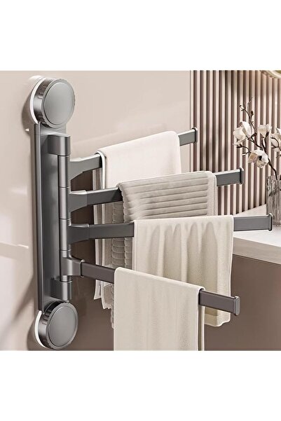 The Bros Suction Cup Towel Holder, Wall Mounted Swivel Towel Bar, No-Drill Ba...