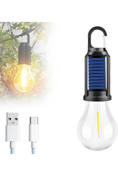 Go İthalat Solar Güneş Enerjili Led Ampul 3 Modlu Uzaktan Kumandalı Solar Cam...