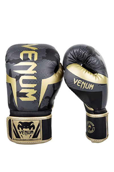 Venum Elite Camo Gold Leather Unisex Boxing Gloves