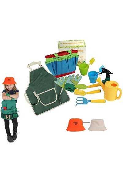 Arabest 13-Piece Kids Gardening Tool Set,Garden Apron,Sun Hat,Shovel,Toddler ...