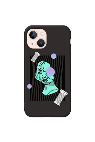 Other Apple iPhone 13 Columns Black Colored Silicone TPU Θήκη