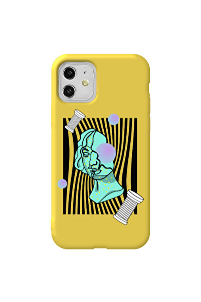 Other Apple iPhone 11 Columns Yellow Colored Silicone TPU Θήκη