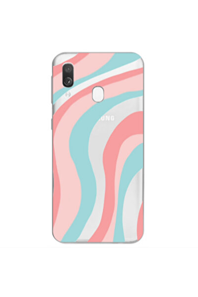 Other Samsung A40 Colored lines Transparent Silicone TPU Θήκη