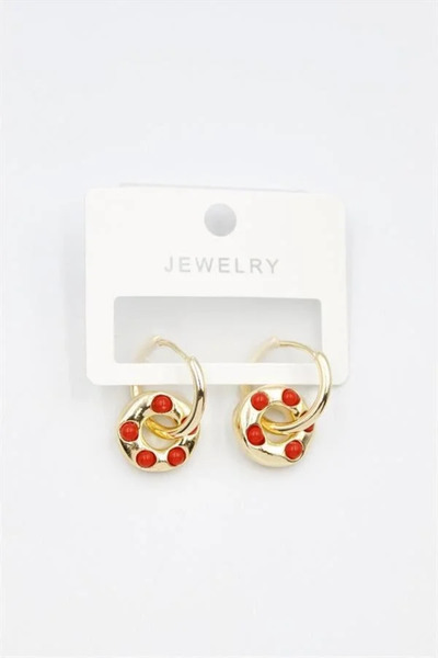 Marsilyan Nvdn- Ieg - Hoop Earrings - Red Iegrs-Nvdn1