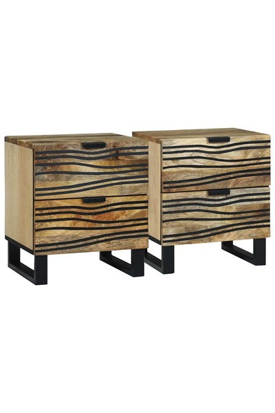 vidaxl Dulap de noapte 2 pcs Maro 40 x 33 x 46 cm Lemn masiv de acacia