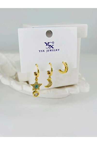 Marsilyan Nvdn- Ieg - Zircon Stone Triple Combination Earrings Iegrs-Nvdn1