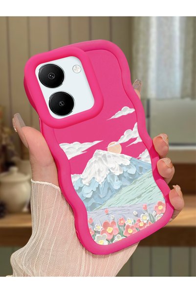 Hontinga Vivo Y36 5g Compatible Case Camera Protector Red Silicone Couple Pho...