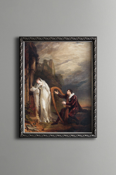 epiqart مشهد حرب رومانسي وشكل أنثوي - إطار بنمط عتيق - نموذج نحيف