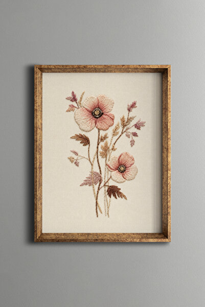 epiqart Embroidery-Look Floral Design - Vintage Patterned Frame - Thin Model
