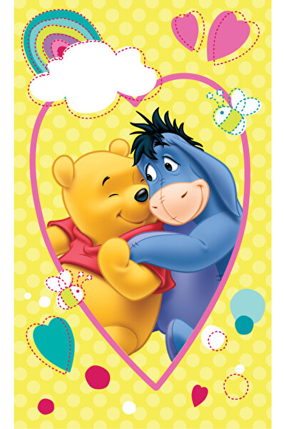 Disney Prosop de mână din bumbac Winnie the Pooh cu zâmbet, 30x50 cm, Galben