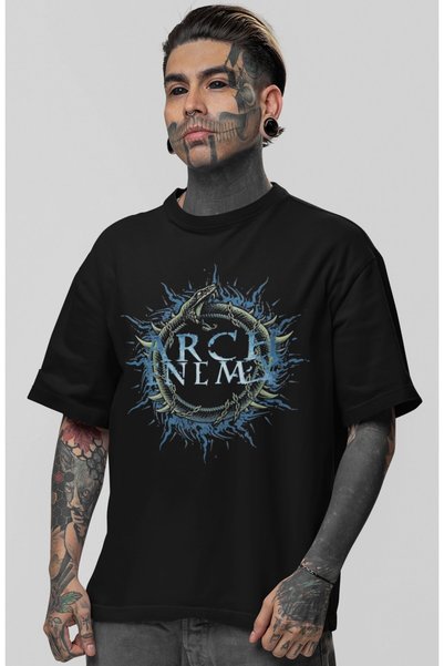 SEVBANO Arch Enemy Rock Metal Music Band Printed Unisex Oversize T-Shirt
