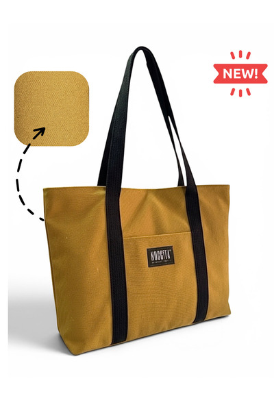 Nuggita Medium Canvas Magnetic Basic Shoulder Bag - Mustard