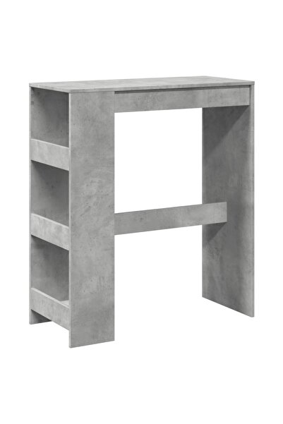 vidaxl Masă de bar cu rafturi gri beton 90x40x103,5 cm lemn prelucrat