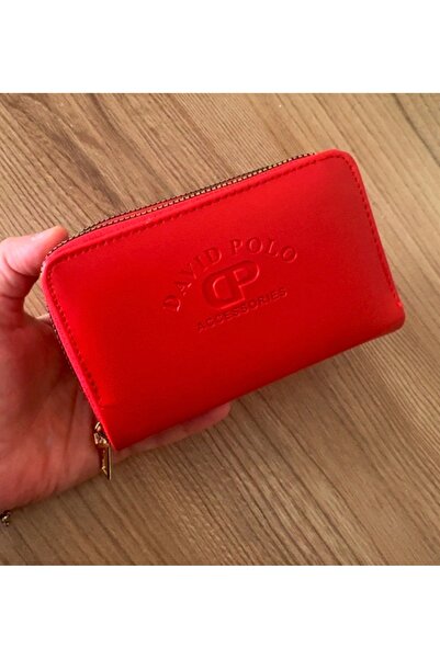 KIRASE Women's Davıdpolo Printed Double Zipper Sports Medium Size Women's Wallet