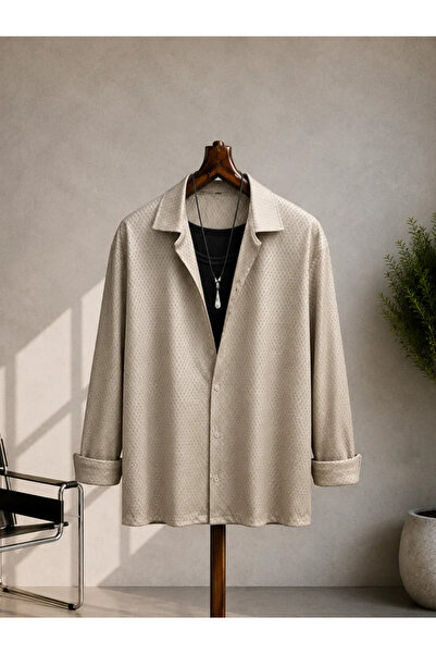 FıttingRoom Oversize Perforated Satin Earth Shirt and Undershirt