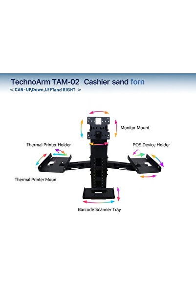 TechnoLoby TechnoArm Tam-02 Kasiyer Standı, kasa standı, monitör standı, POS ...