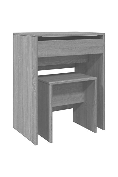 vidaxl Dressing table and stool, sonoma grey, 60x40x113.5 cm