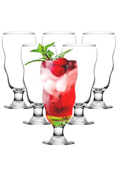 OEM Set of 6 Transparent Wavy Glasses for Cocktail and Dessert with Modern St...