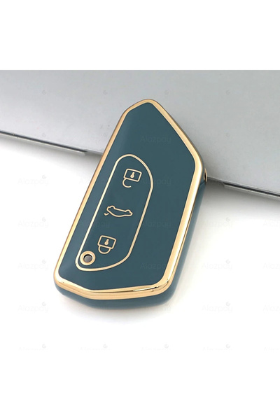 Alazpay Skoda Octavia Kodiaq Elroq Enyaq Superb Gold Edge Tpu Key Case Cover ...